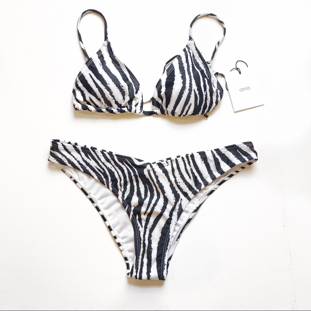 ONIA Size XL Gorgeous Zebra Print 2 pc‎ Bikini Swimsuit NWT